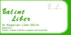 balint liber business card