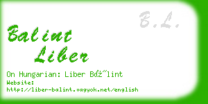 balint liber business card